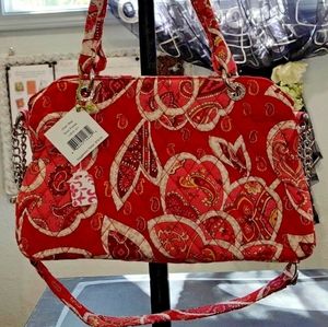 NWT Retired Vera Bradley red Rosy Posies bag